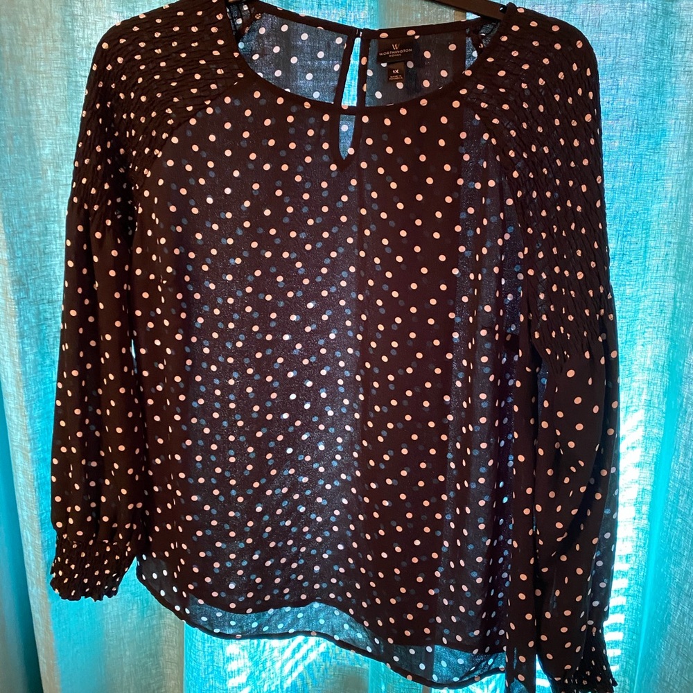 Black and White Polka Dot Blouse